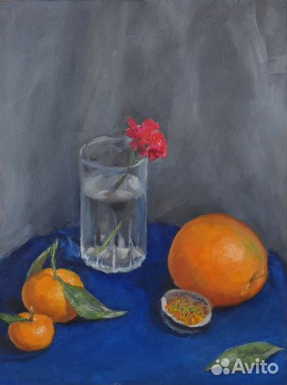 Картина маслом натюрморт, фрукты