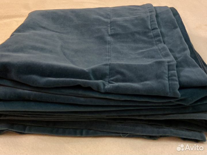 Шторы бархат темно зеленые 4 шт. 135x350