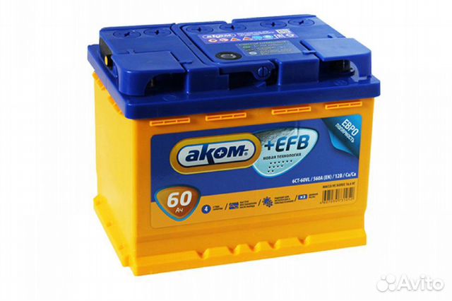 Аккумулятор 60Ah Акум + EFB 580A обратной полярнос