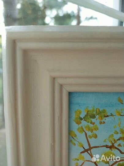 Картина в деревянной раме масло на картоне