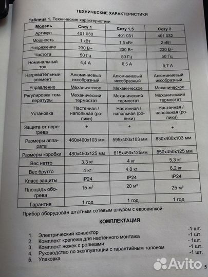 Конвектор электрический бу