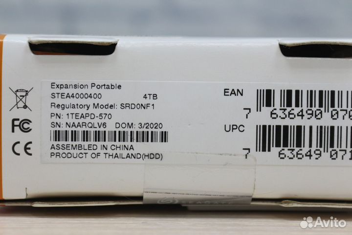 Внешний HDD seagate Expansion Portable 4TB, 6173ч