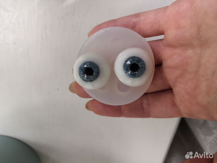 Глаза для кукол Реборн, размер 22, сероголубые