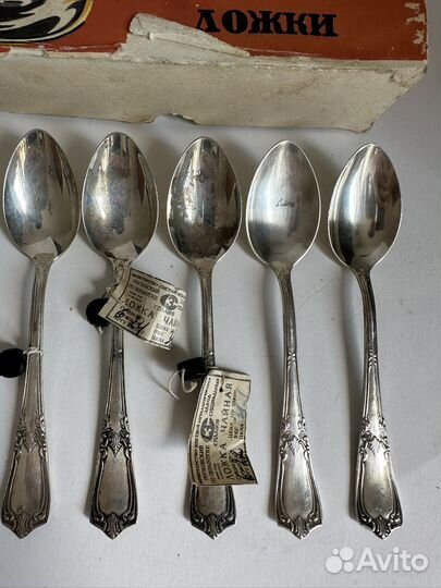 Комплект советских серебряных ложек, 875 пробы