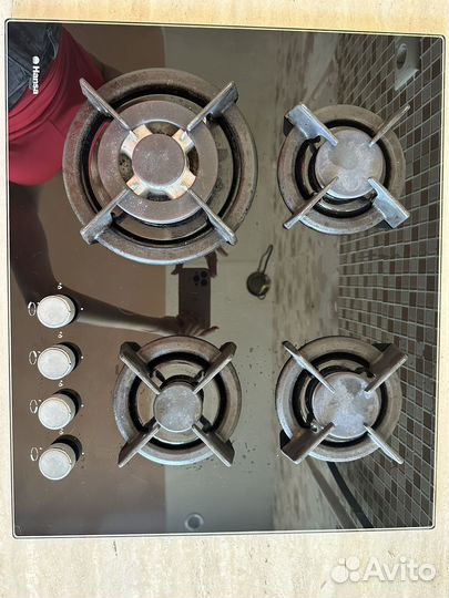 Газовая варочная панель 4 конфорки стекло