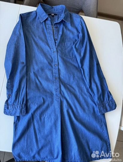 Платье рубашка джинс Uniqlo 42-44