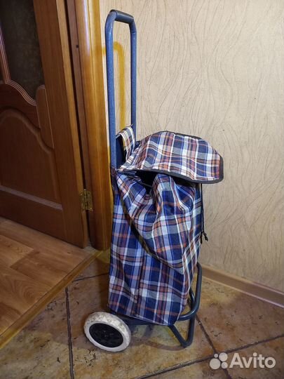 Тележка хозяйственная складная с сумкой на колесах