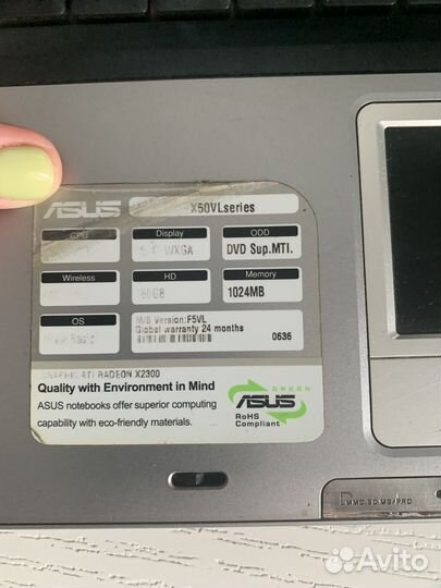 Ноутбук asus на запчасти