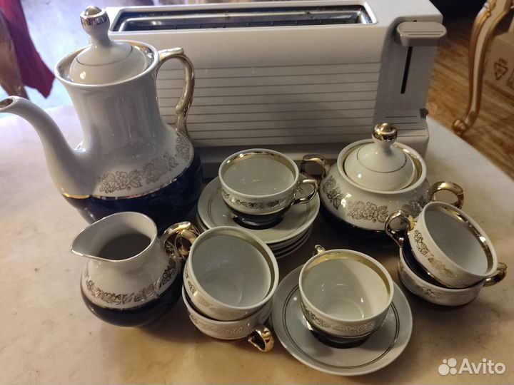 Сервиз кофейный кобальт винтаж раритет