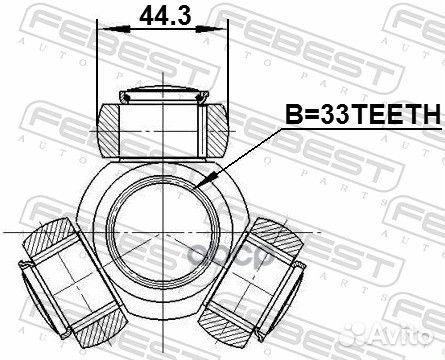 Трипоид 33x44.3 nissan X-trail T31 2007-2013 02