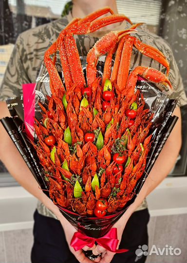 Морской букет с крабом/вкусный подарок мужчине
