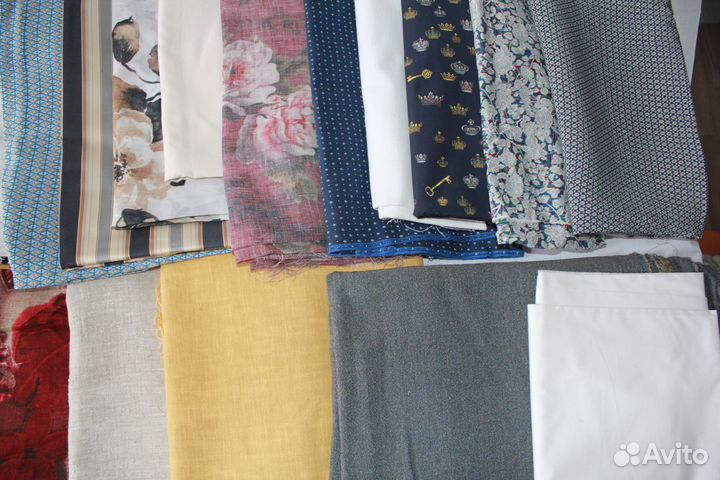 Отрез ткань лен вискоза шерсть и прочее Италия