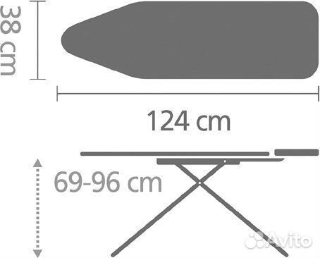 Гладильная доска Brabantia B 134661 124х38, ботани