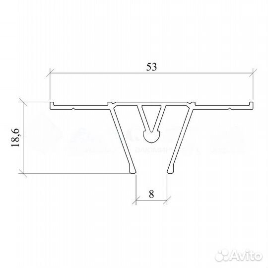 Профиль алюминиевый разделитель стандарт