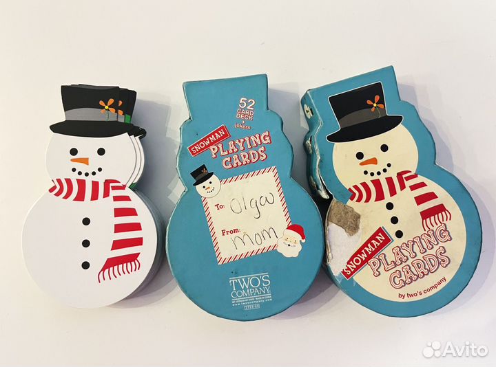 Колода карт в виде снеговика