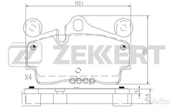 Колодки торм. диск. задн. Audi Q7 06- Porsche