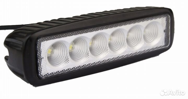 Светодиодная фара 18w 6 led свет рассеянный flood