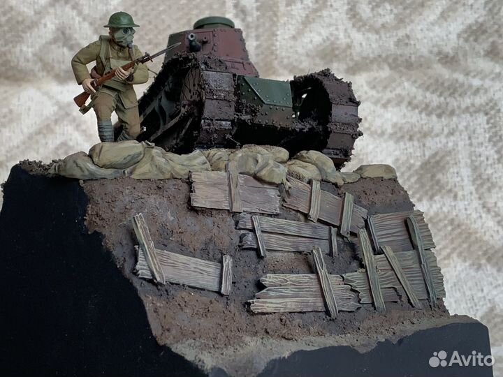 Диорама (виньетка) 1/35. Renault FT, 1917 г