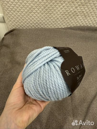 Пряжа меринос Rowan Merino Big Wool голубой цвет