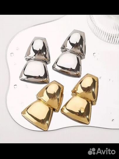 Крупные эффектные серьги Тренд