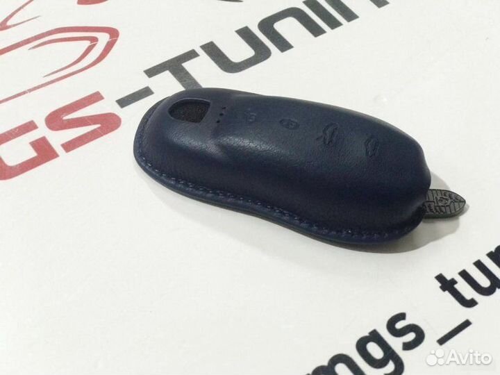 Чехол для ключа Porsche старого образца синий