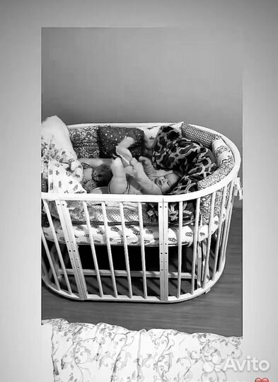 Бортики в детскую кроватку с одеялом бу