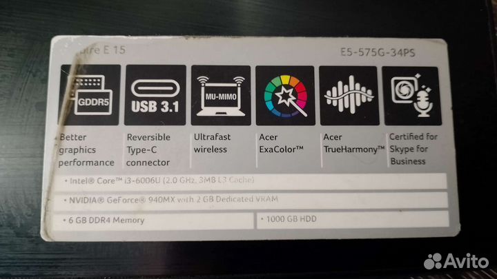 Ноутбук Acer aspire e5-575g-34ps