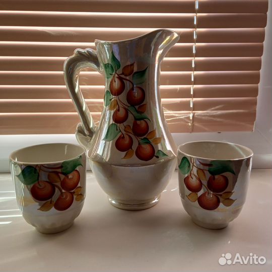 Кувшин и два бокала-набор для молока,сока