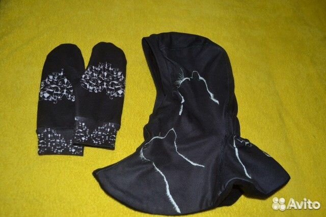 Капор шлем и варежки флис