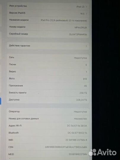 iPad 12.9 2017 256