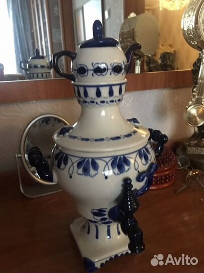 Гжель самовар с чайником
