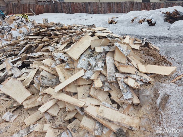 Дрова березовые сухие, горбыль пиленный