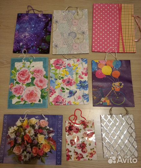 Подарочные пакеты 3 шт 75р