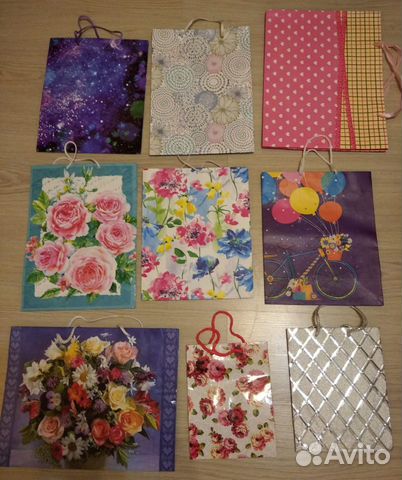 Подарочные пакеты 3 шт 75р