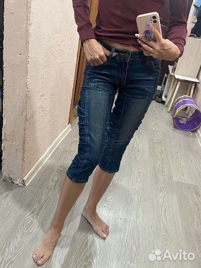 Джинсовые бриджи