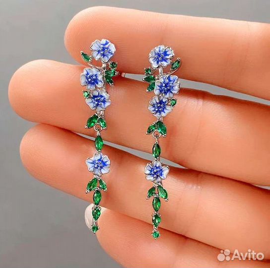 Серёжки, Серьги, Каскад цветов, Новые