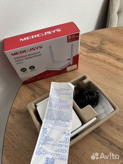 Wifi роутер mercusys N300 с модемом adsl2+