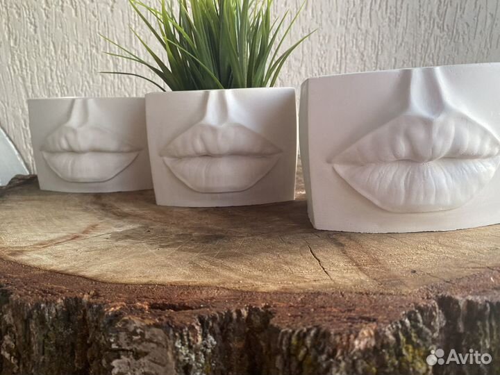 Кашпо из гипса «губы Джоли»