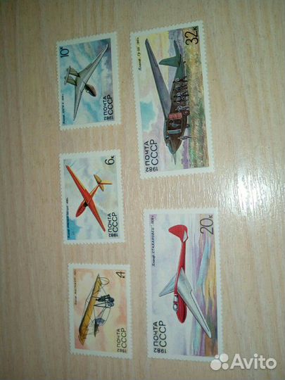 Конверты, марки. Летательные аппараты