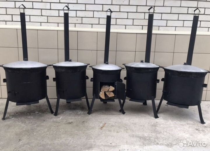 Кaзан+печь с дымoxoдом