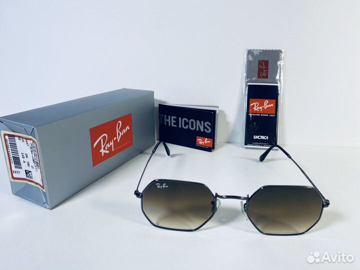 Очки Ray Ban Octagonal RB 3556 004/51 коричневые