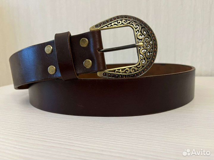Ремень кожаный ручной работы