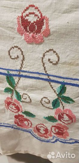 Скатерть с ручной вышивкой, времен СССР