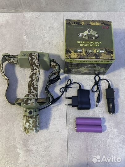 Супер мощный налобный фонарь комуфляжный