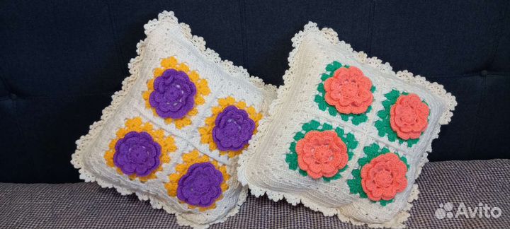 Вязаные подушки