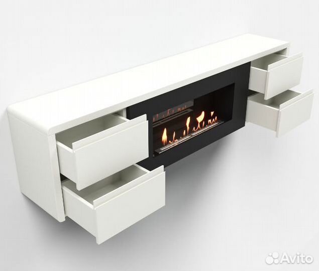 Тумба и биокамин Firelight BFP/P-1700 lux белая