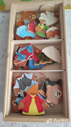 Развивающая игра пазл мишки эмоции одежда