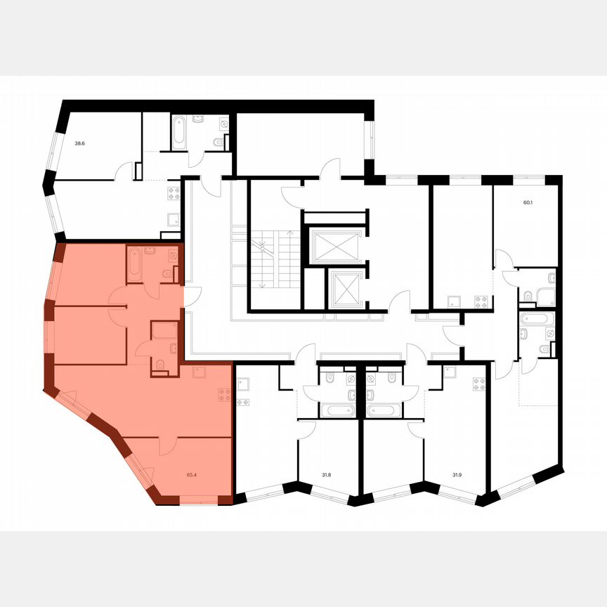 3-к. квартира, 65,4 м², 15/18 эт.