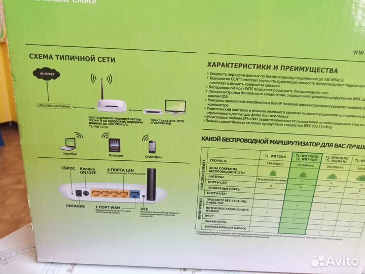 Wi-fi роутер TP-link TL-WR740N (маршрутизатор)