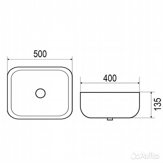 Azario AZ41015 Раковина накладная